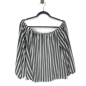 Forever 21 Plus- Black Stripe Off Shoulder 1X